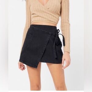 Urban Outfitters BDG Black Wash Denim Wrap Mini skirt